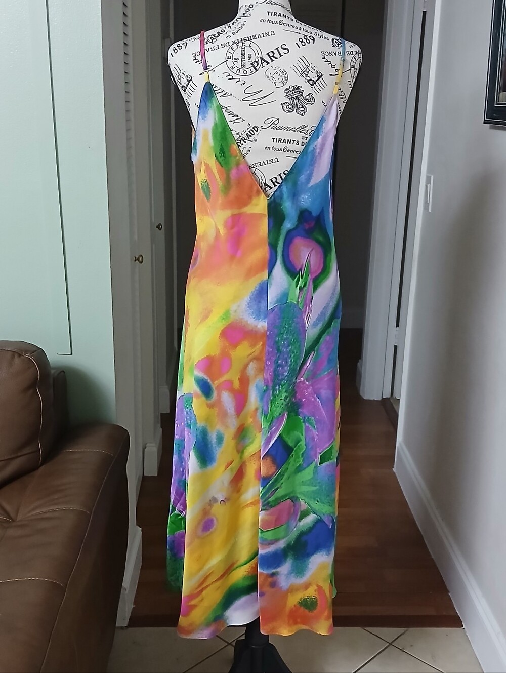 Natori Multicolor Kimono Robe & Slip Dress Matching Set - Picture 8 of 10